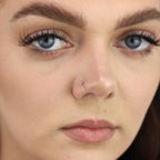 9 Karat Weißgold 22Ga Einfach 7 mm Nasenring