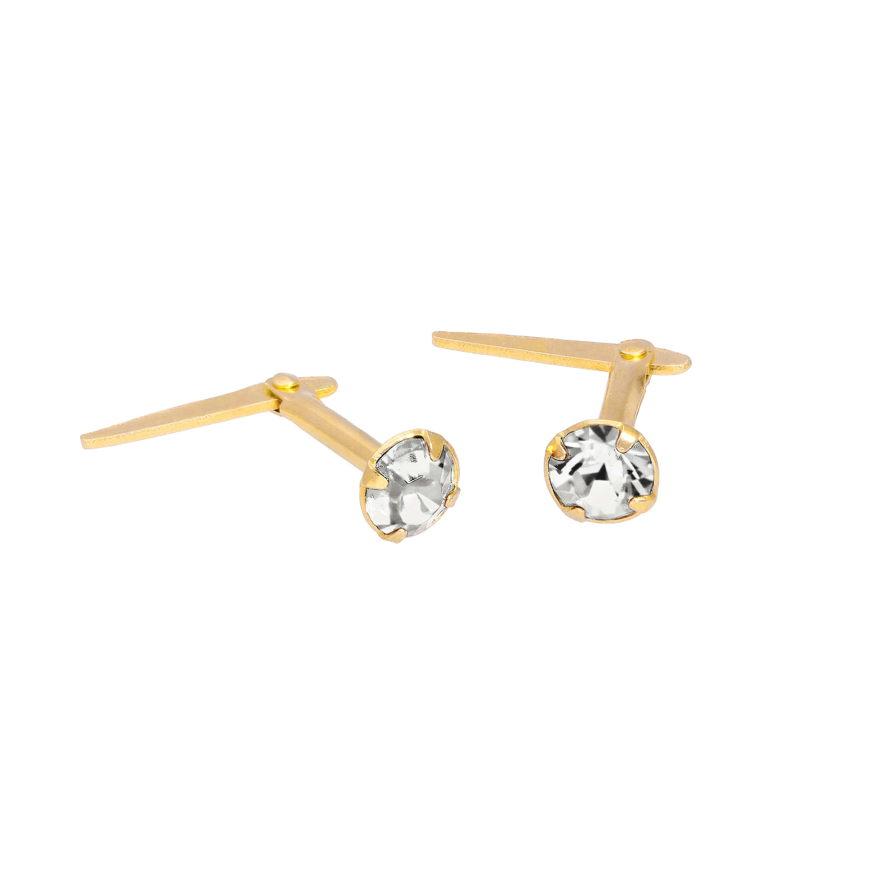 Vergoldetes Sterlingsilber & 3 mm Kristall Andralok Ohrstecker