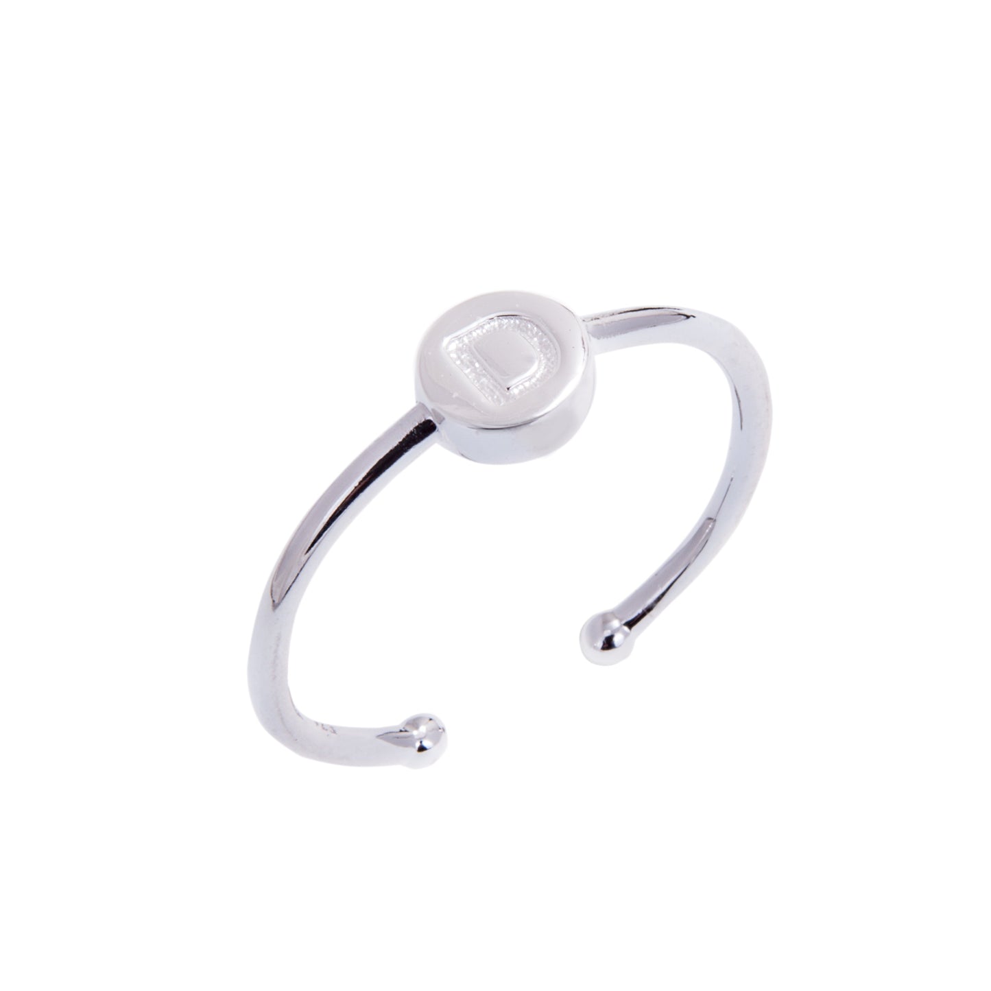 Sterling Silber Alphabet Buchstabe Schieberegler Perlenringe