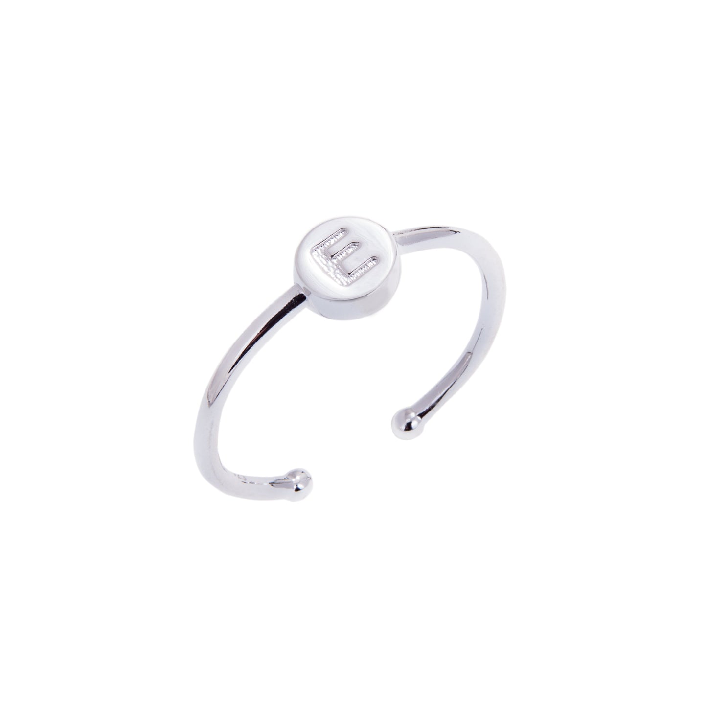 Sterling Silber Alphabet Buchstabe Schieberegler Perlenringe