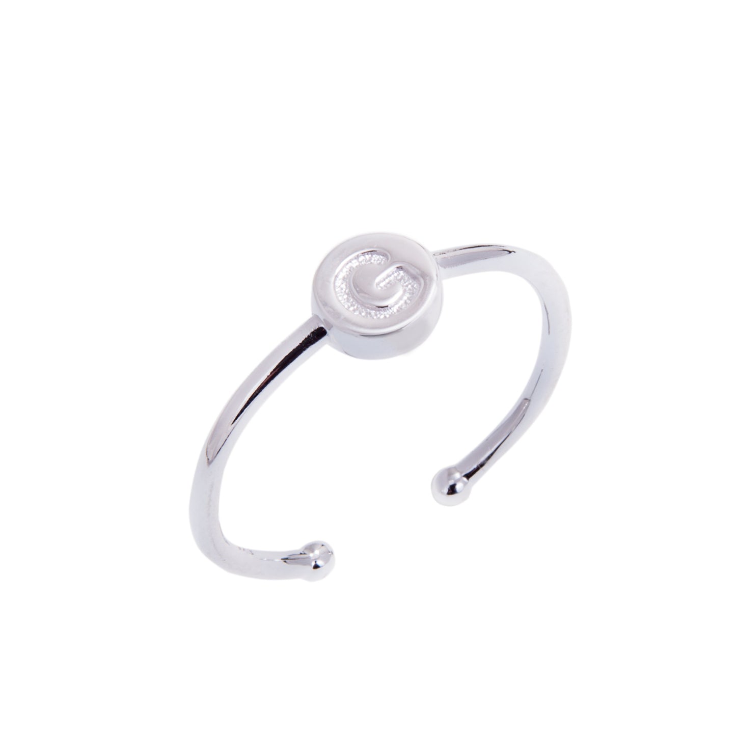 Sterling Silber Alphabet Buchstabe Schieberegler Perlenringe