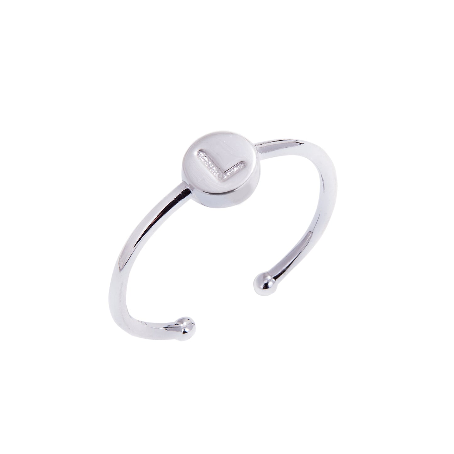 Sterling Silber Alphabet Buchstabe Schieberegler Perlenringe