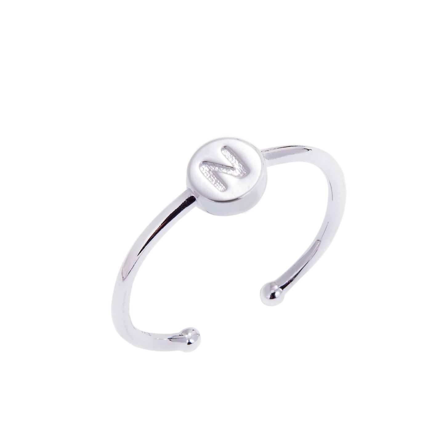 Sterling Silber Alphabet Buchstabe Schieberegler Perlenringe