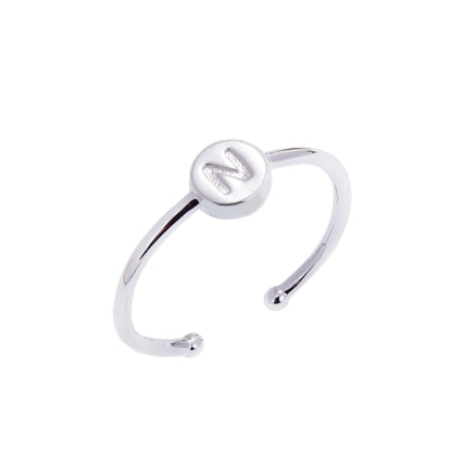 Sterling Silber Alphabet Buchstabe Schieberegler Perlenringe