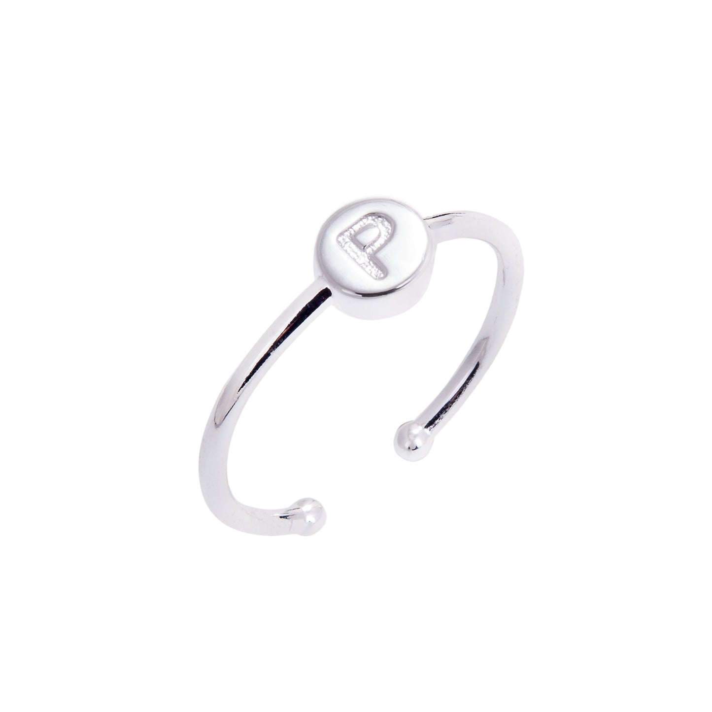 Sterling Silber Alphabet Buchstabe Schieberegler Perlenringe