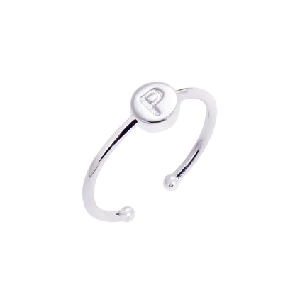 Sterling Silber Alphabet Buchstabe Schieberegler Perlenringe