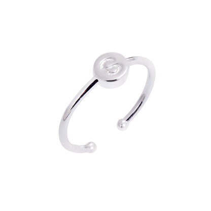 Sterling Silber Alphabet Buchstabe Schieberegler Perlenringe