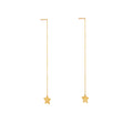 9 Karat Gold Stern Durchzieher Ohrringe