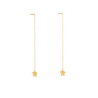 9 Karat Gold Stern Durchzieher Ohrringe