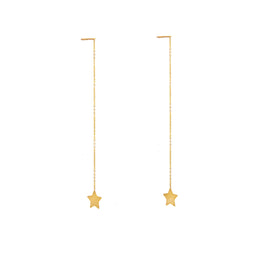 9 Karat Gold Stern Durchzieher Ohrringe