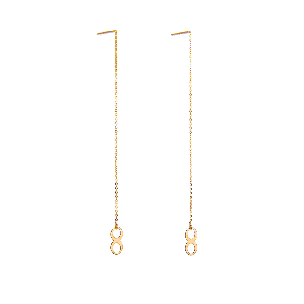 9 Karat Gold Unendlichkeitsschleife Durchzieher Ohrringe