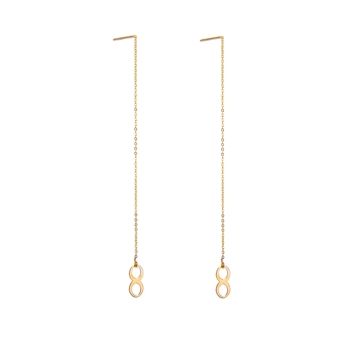 9 Karat Gold Unendlichkeitsschleife Durchzieher Ohrringe