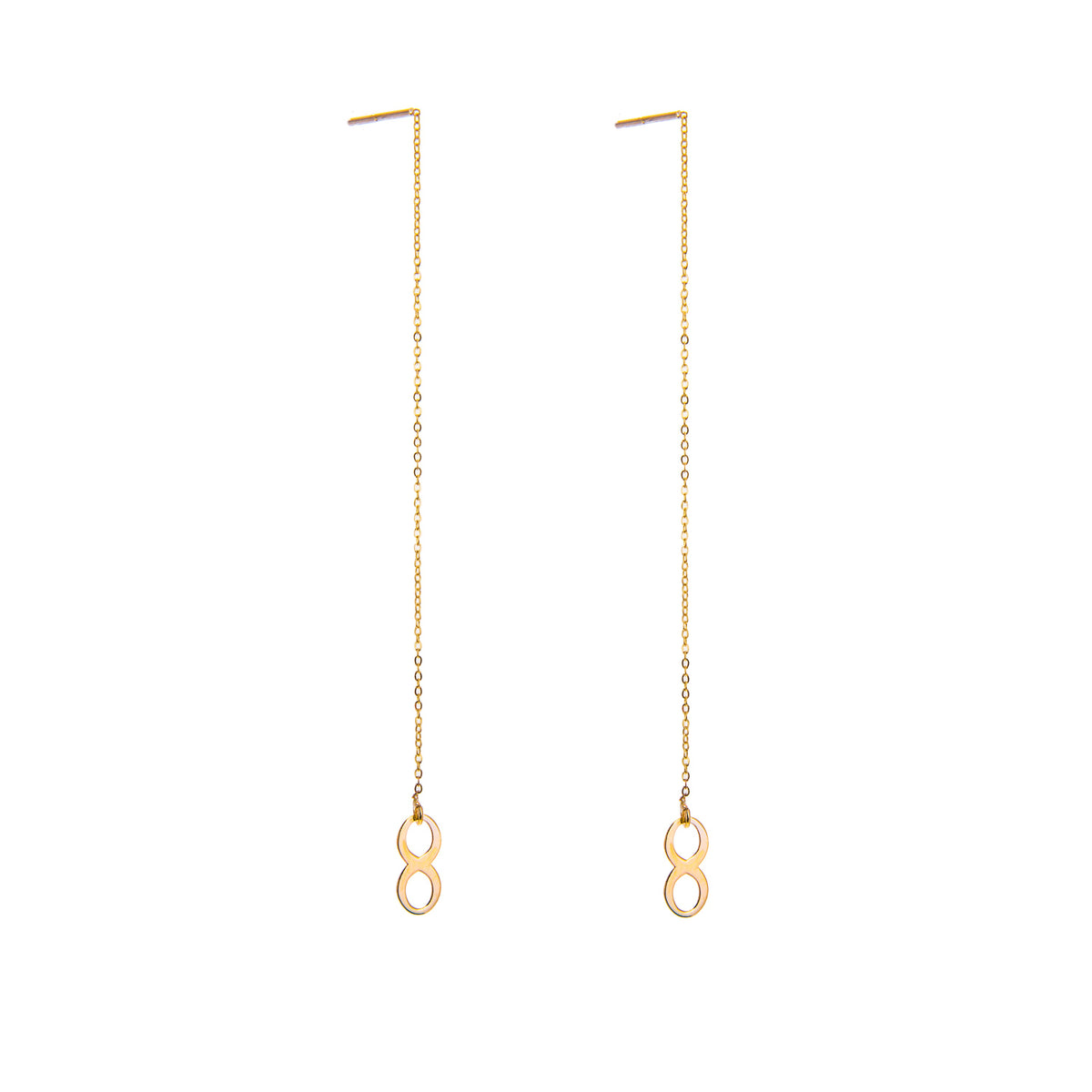 9 Karat Gold Unendlichkeitsschleife Durchzieher Ohrringe