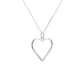 Halskette aus Sterlingsilber mit großem Herzumriss, 35-70 cm