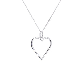 Halskette aus Sterlingsilber mit großem Herz, 14–28 Zoll