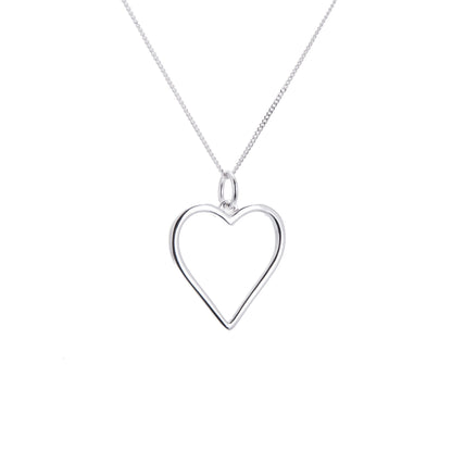Halskette aus Sterlingsilber mit großem Herz, 14–28 Zoll