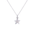 Halskette aus Sterlingsilber mit Perle und Stern, 35 - 55 cm