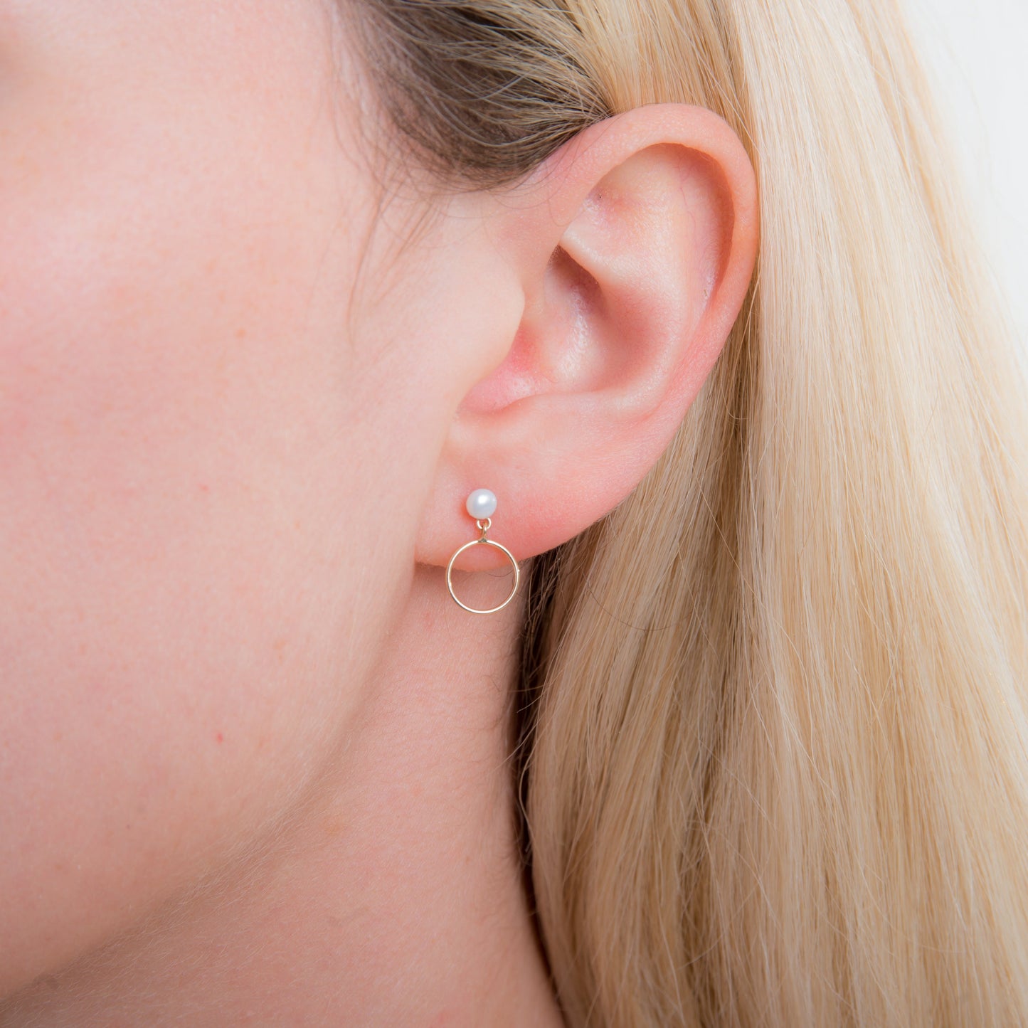 9 Karat Gold Süßwasserperle Hänge Ohrstecker