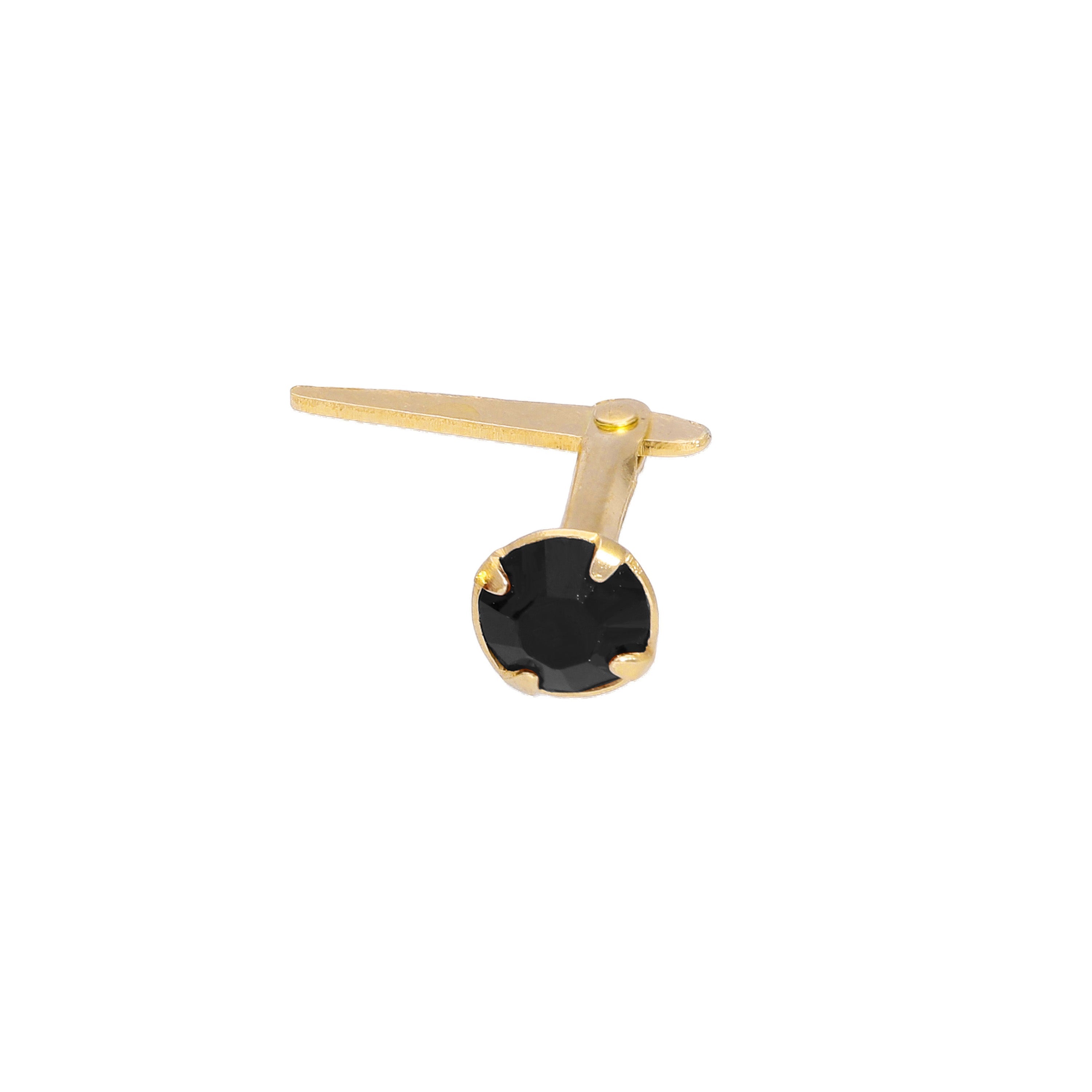 Vergoldetes Sterlingsilber 3 mm CZ Kristall Andralok Nasenstecker