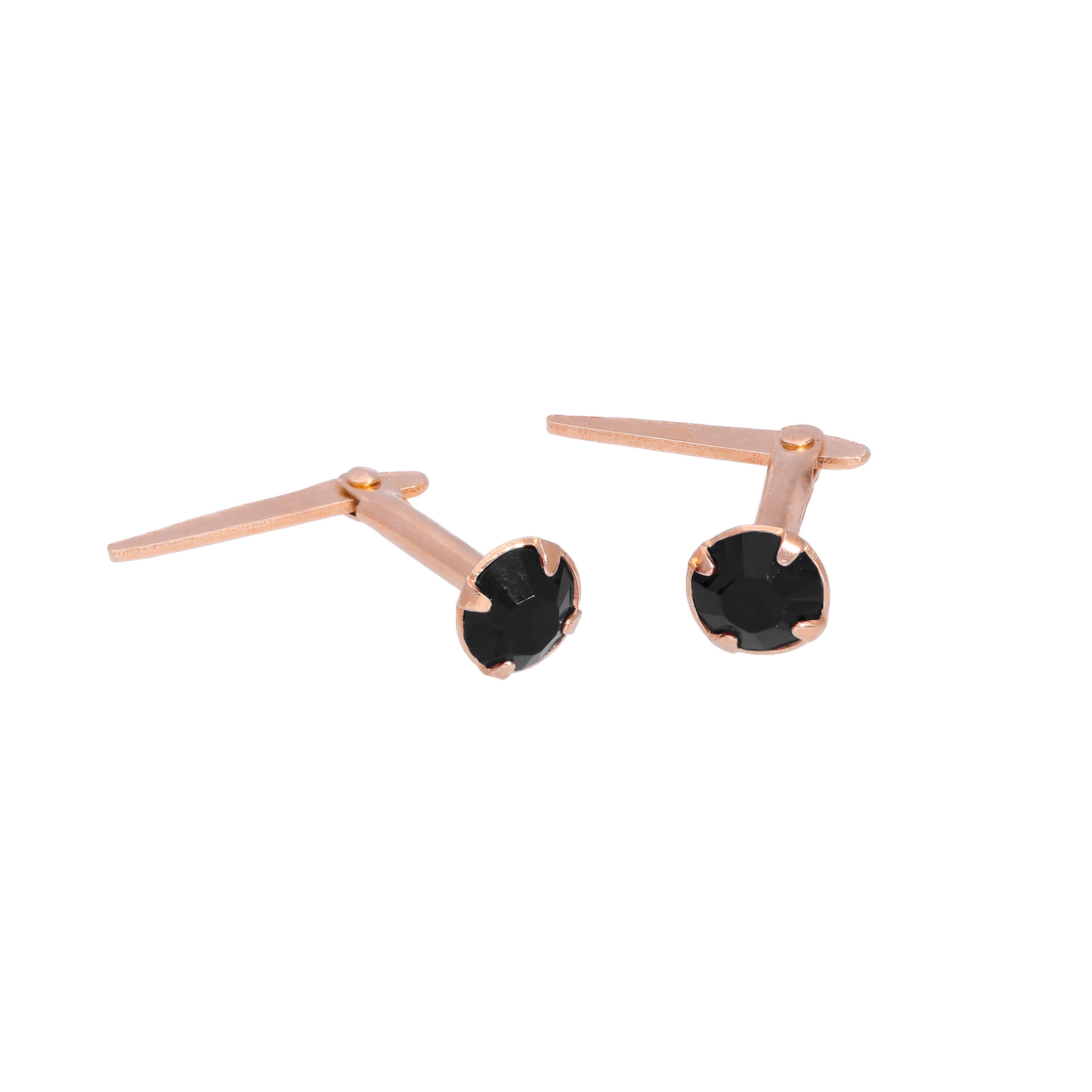Rosévergoldetes Sterlingsilber 3 mm CZ Kristall Andralok Ohrstecker