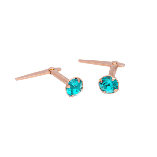 Rosévergoldetes Sterlingsilber 3 mm CZ Kristall Andralok Ohrstecker