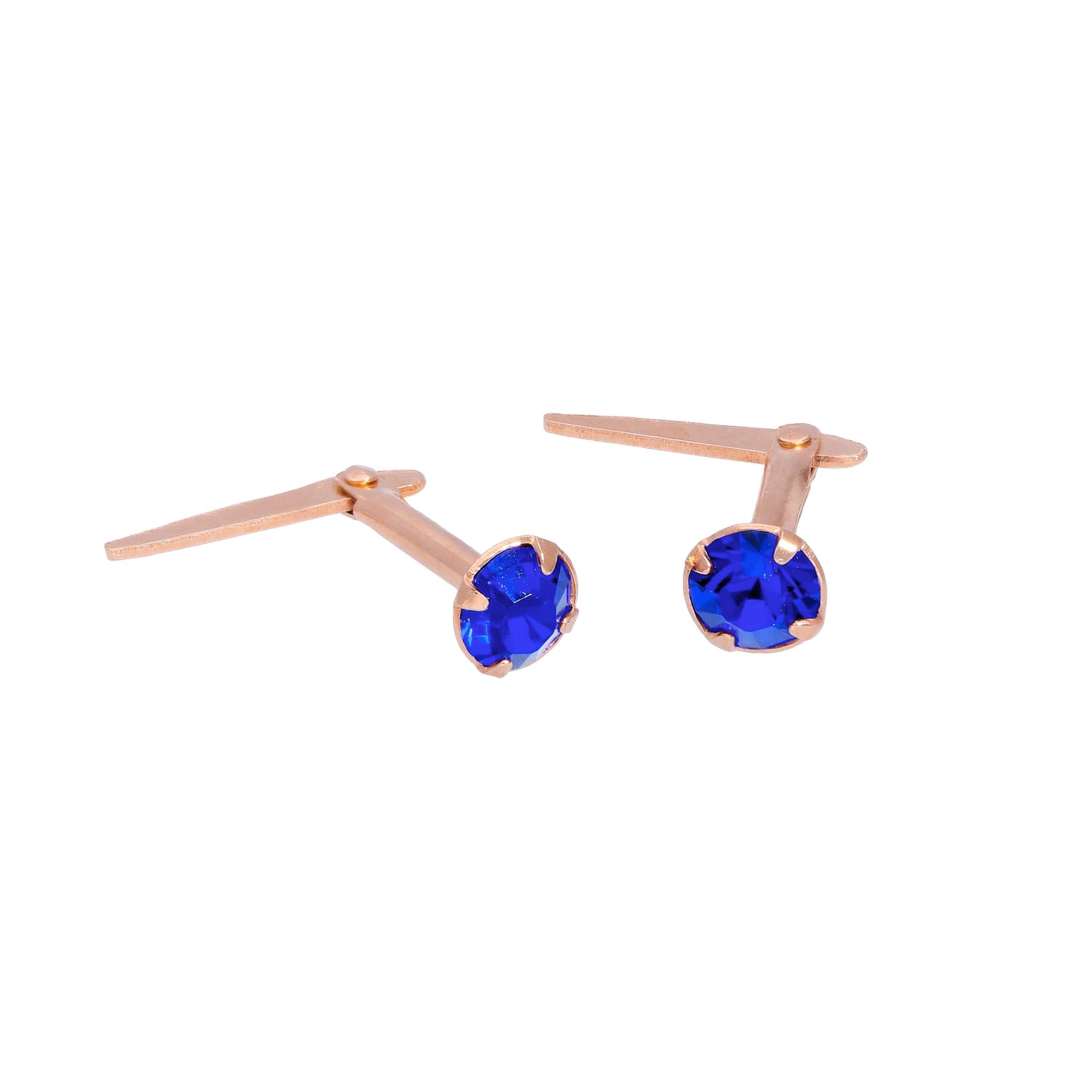 Rosévergoldetes Sterlingsilber 3 mm CZ Kristall Andralok Ohrstecker
