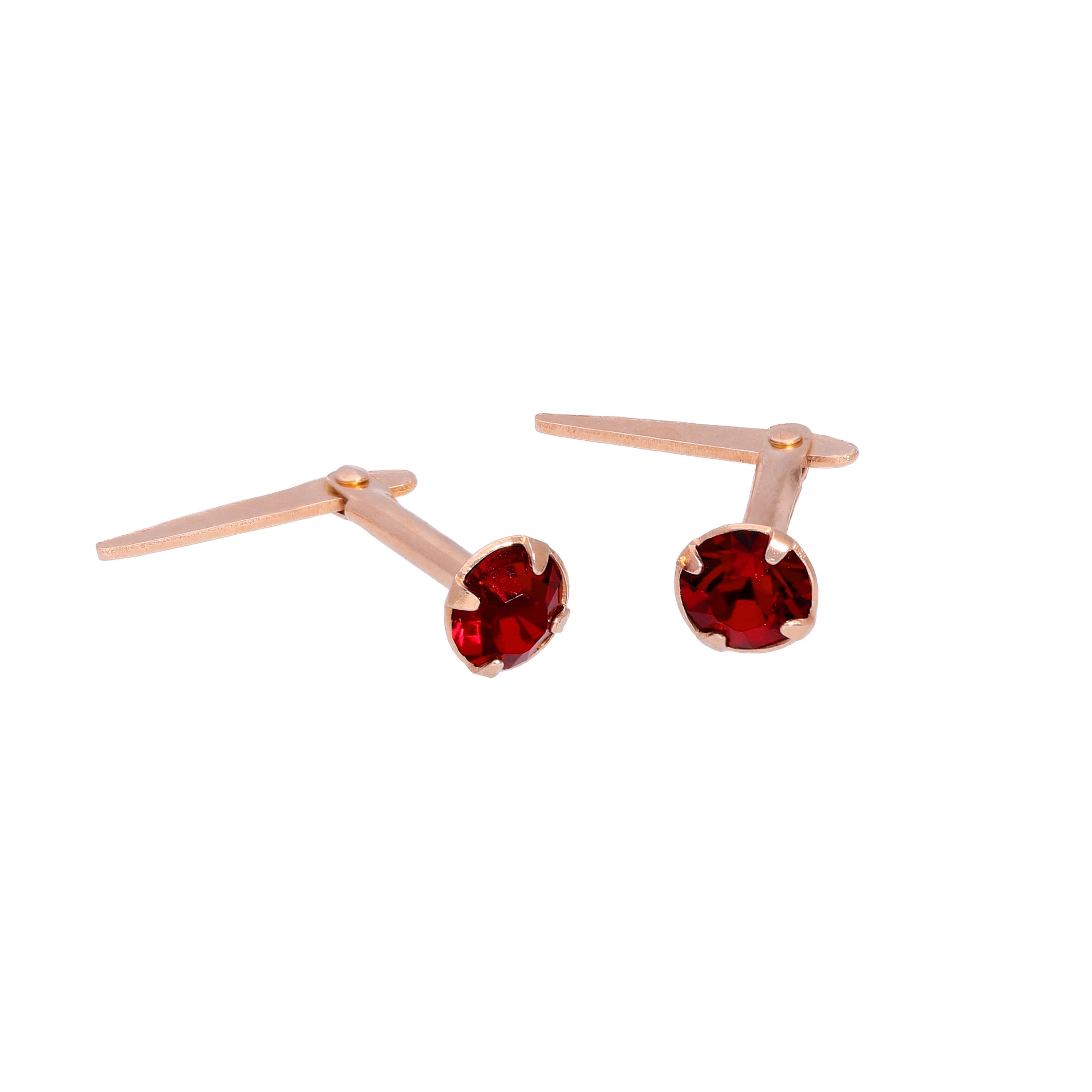 Rosévergoldetes Sterlingsilber 3 mm CZ Kristall Andralok Ohrstecker