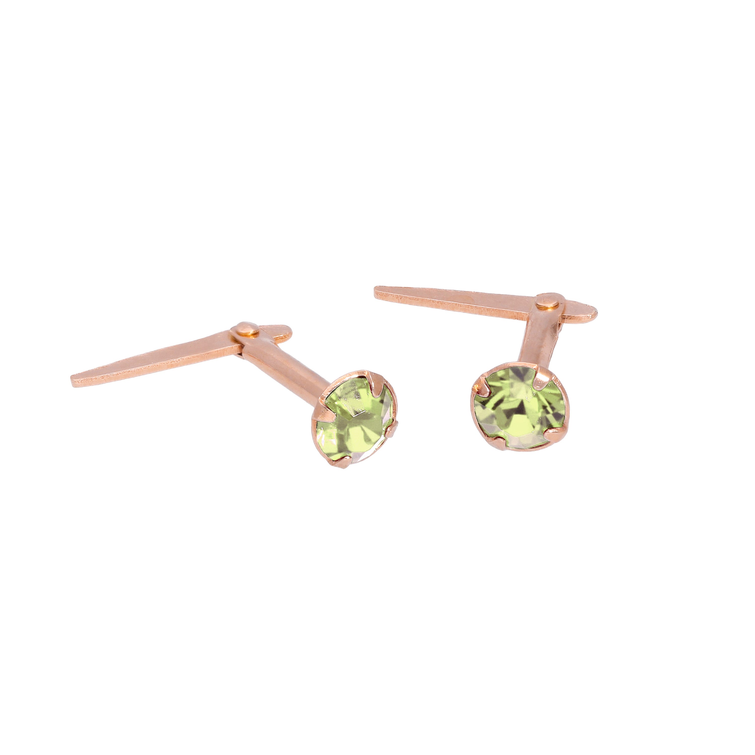 Rosévergoldetes Sterlingsilber 3 mm CZ Kristall Andralok Ohrstecker