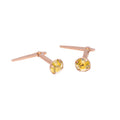 Rosévergoldetes Sterlingsilber 3 mm CZ Kristall Andralok Ohrstecker