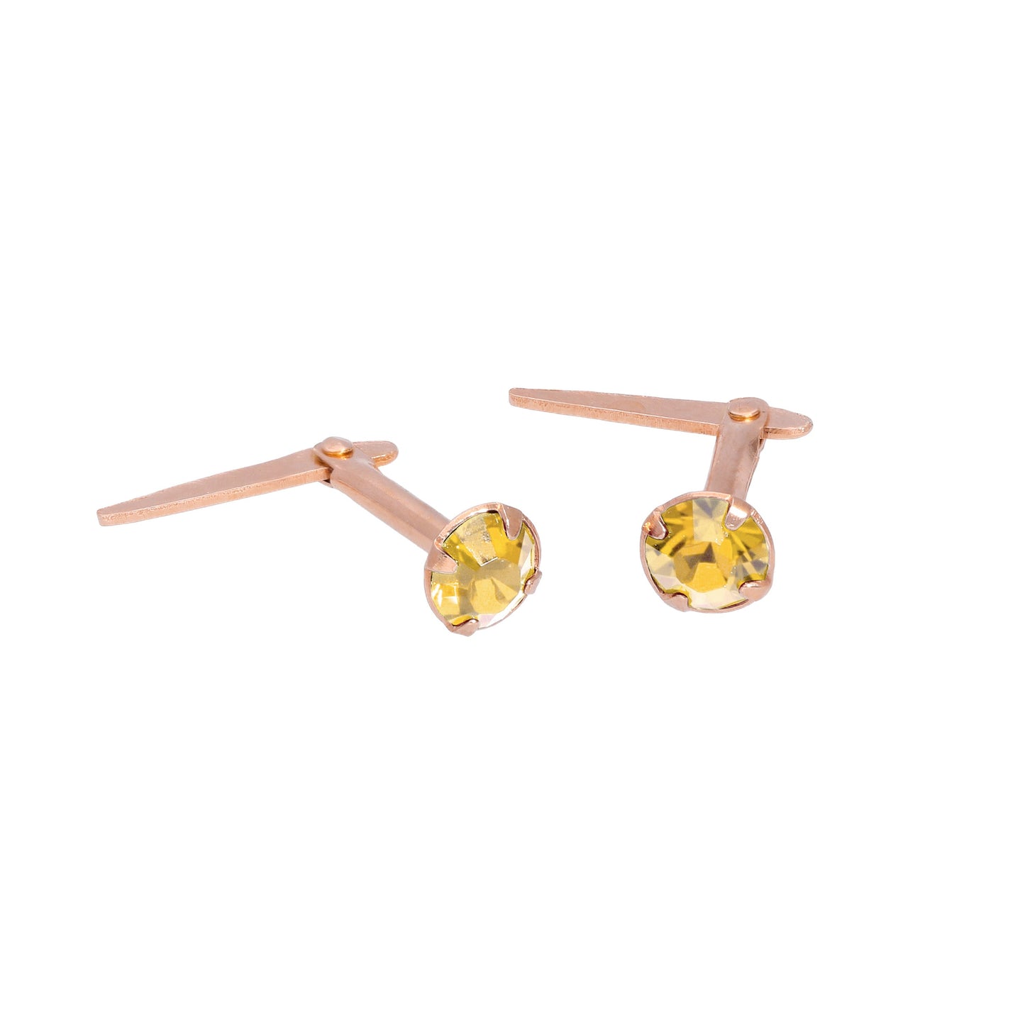 Rose vergoldetes Sterling Silber 3mm CZ Kristall Andralok Ohrstecker