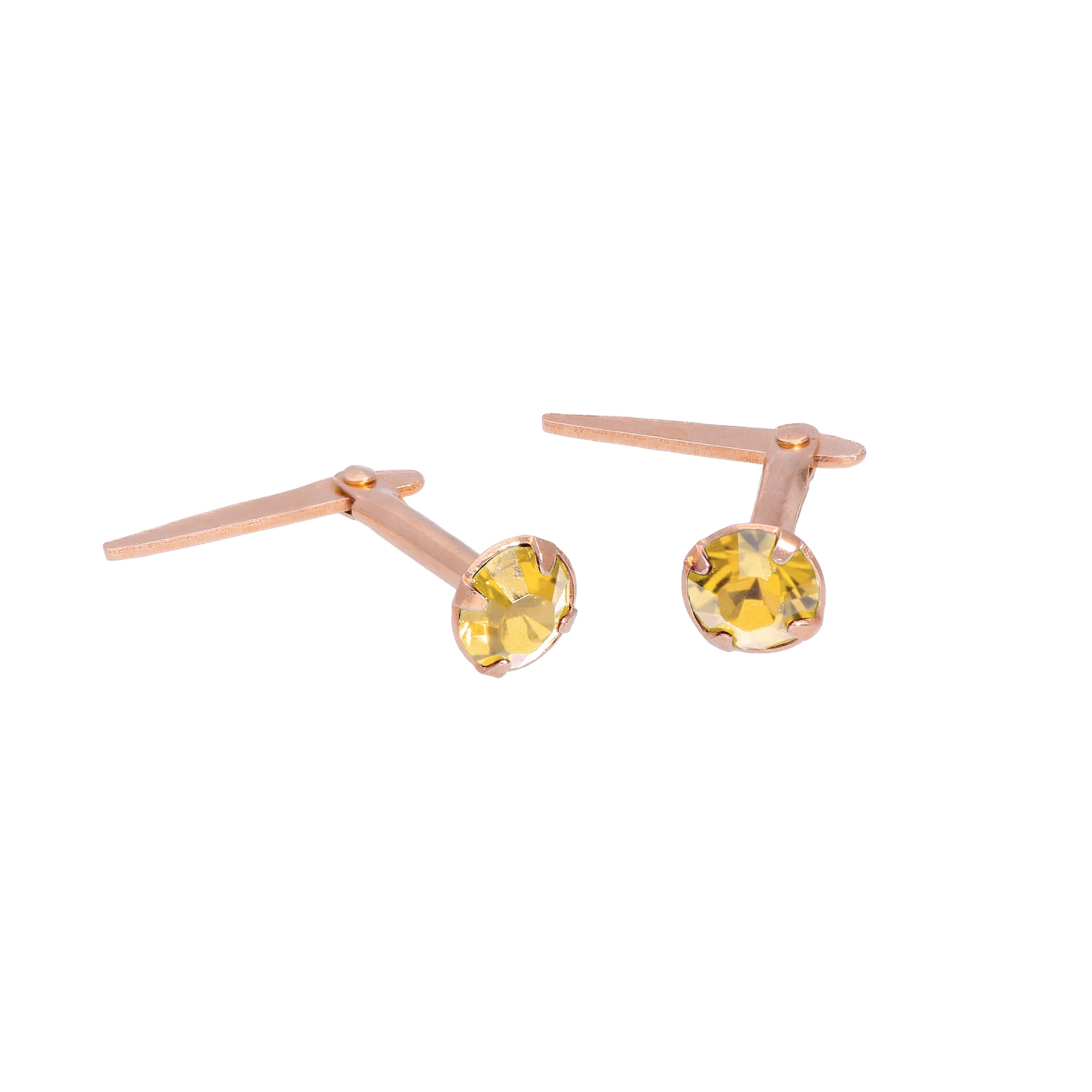 Rosévergoldetes Sterlingsilber 3 mm CZ Kristall Andralok Ohrstecker