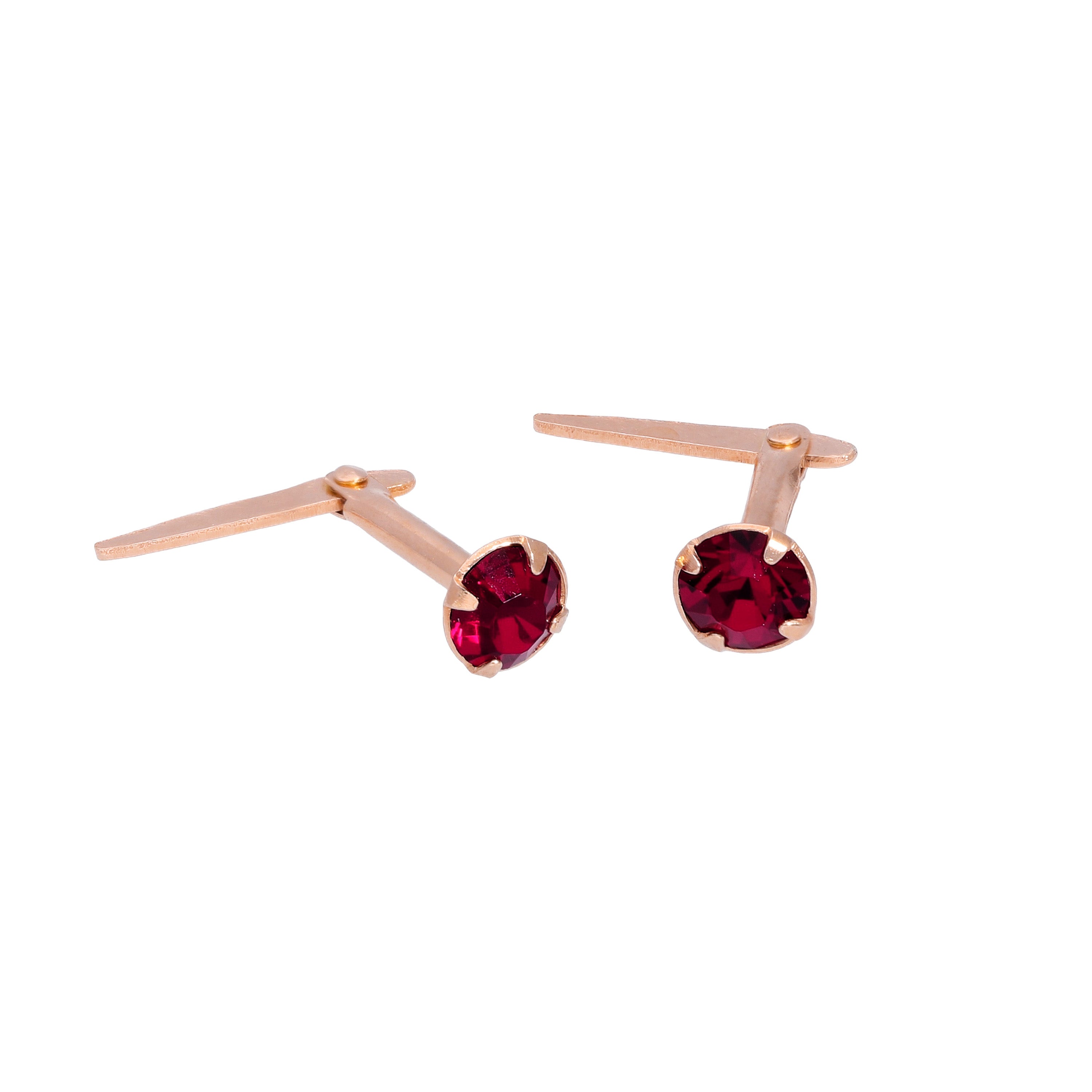 Rosévergoldetes Sterlingsilber 3 mm CZ Kristall Andralok Ohrstecker