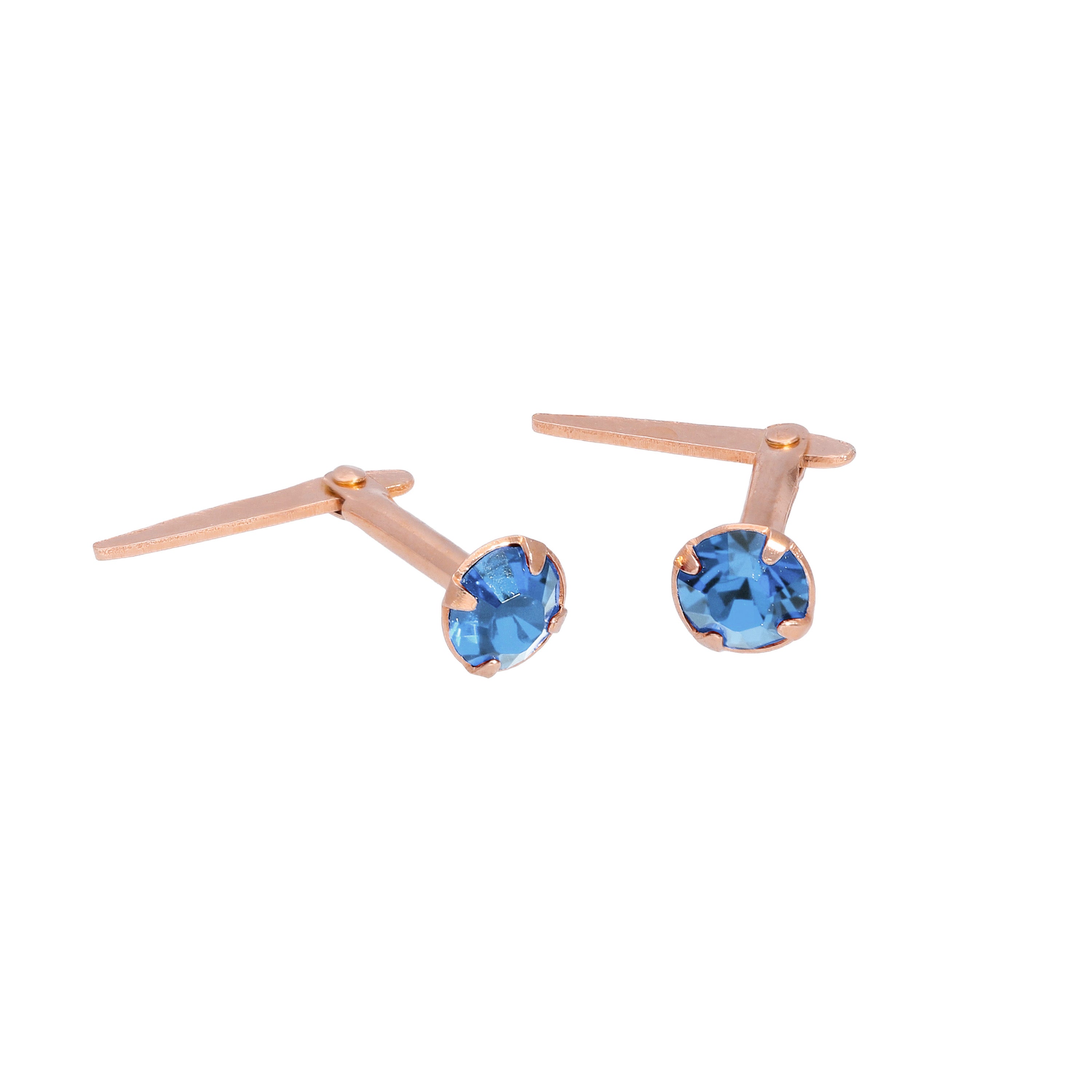 Rosévergoldetes Sterlingsilber 3 mm CZ Kristall Andralok Ohrstecker