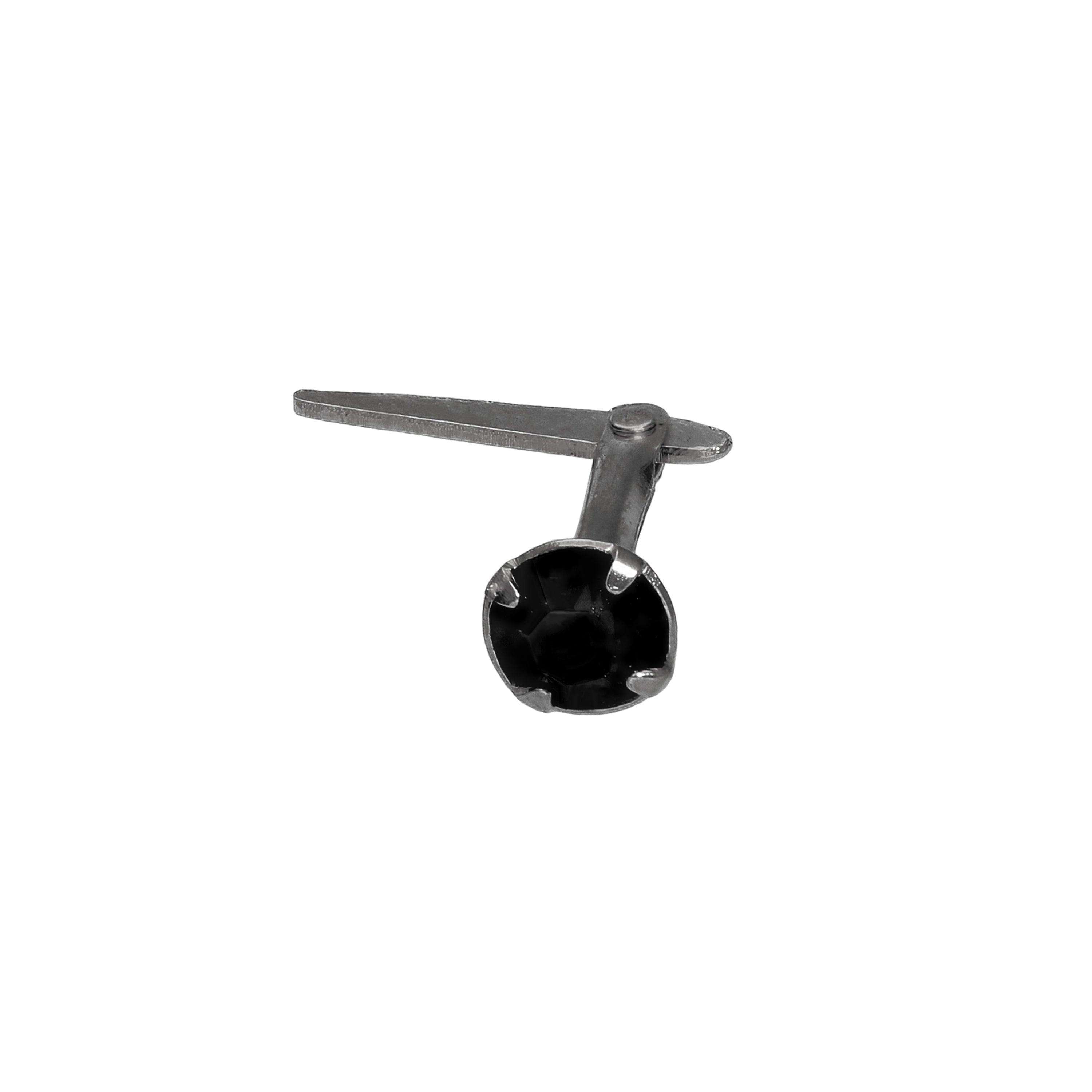 Sterlingsilber Rhodiniert Schwarz 3 mm Schwarz CZ Kristall Andralok Nasenstecker