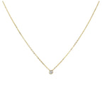 9 Karat Gold Überschliff 0,03 Karat Diamant 40,5 cm Halskette