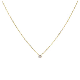 9 Karat Gold Überschliff 0,03 Karat Diamant 40,5 cm Halskette