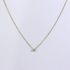 9 Karat Gold Überschliff 0,03 Karat Diamant 40,5 cm Halskette