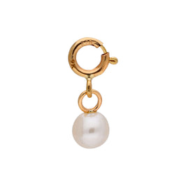 9 Karat Gold 4 mm Süßwasserperle Anhänger zum Anklipsen