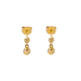9 Karat Gold Doppel Facettiert Kugel Ohrstecker