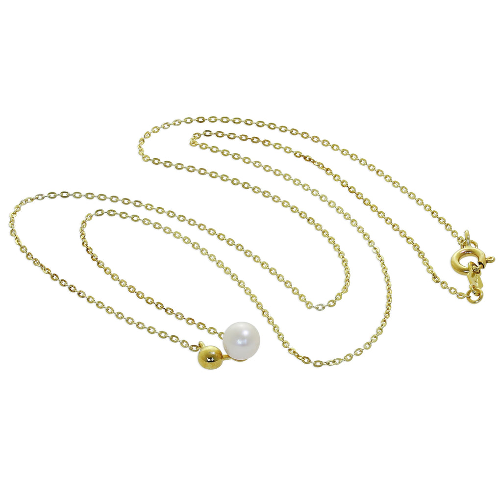 9 Karat Gold Kugel Süßwasserperle Halskette