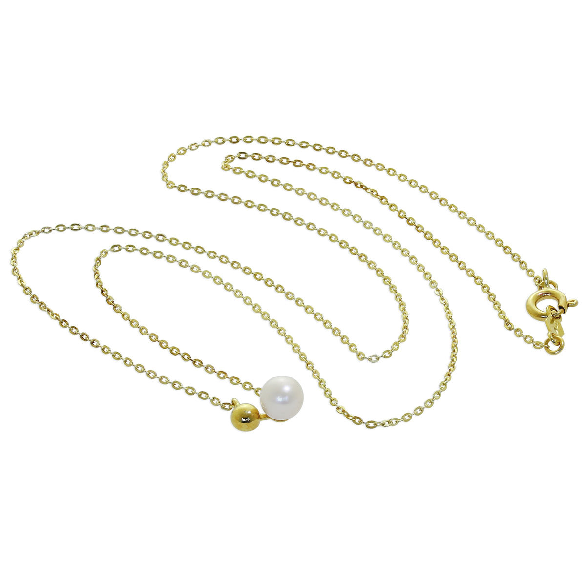 9 Karat Gold Kugel Süßwasserperle Halskette