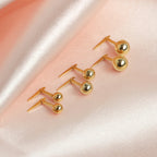 Vergoldete Sterlingsilber Andalok Kugel Ohrstecker 3 mm -5 mm