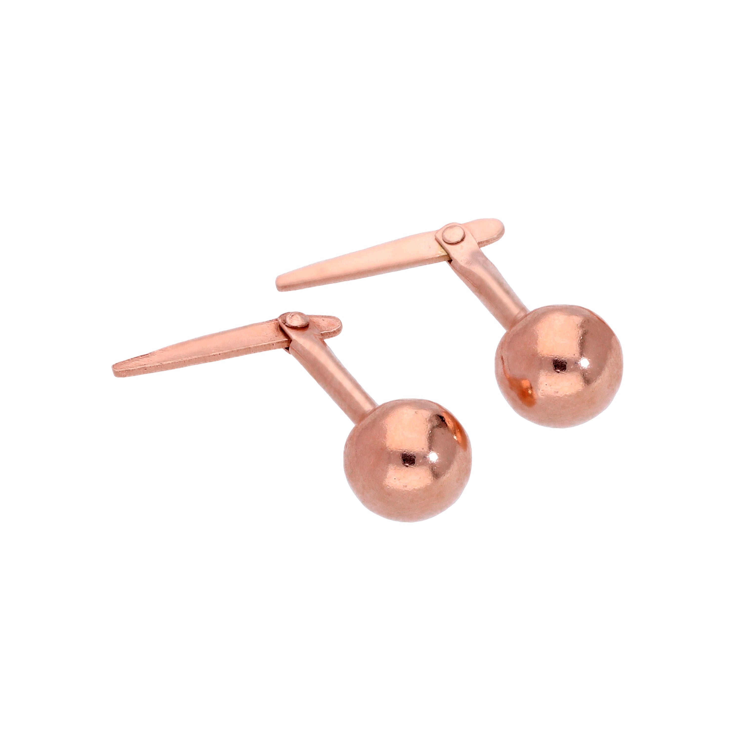 Rosévergoldetes Sterlingsilber 3-5 mm Kugel Andralok Ohrstecker
