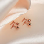 Rosévergoldetes Sterlingsilber 3-5 mm Kugel Andralok Ohrstecker
