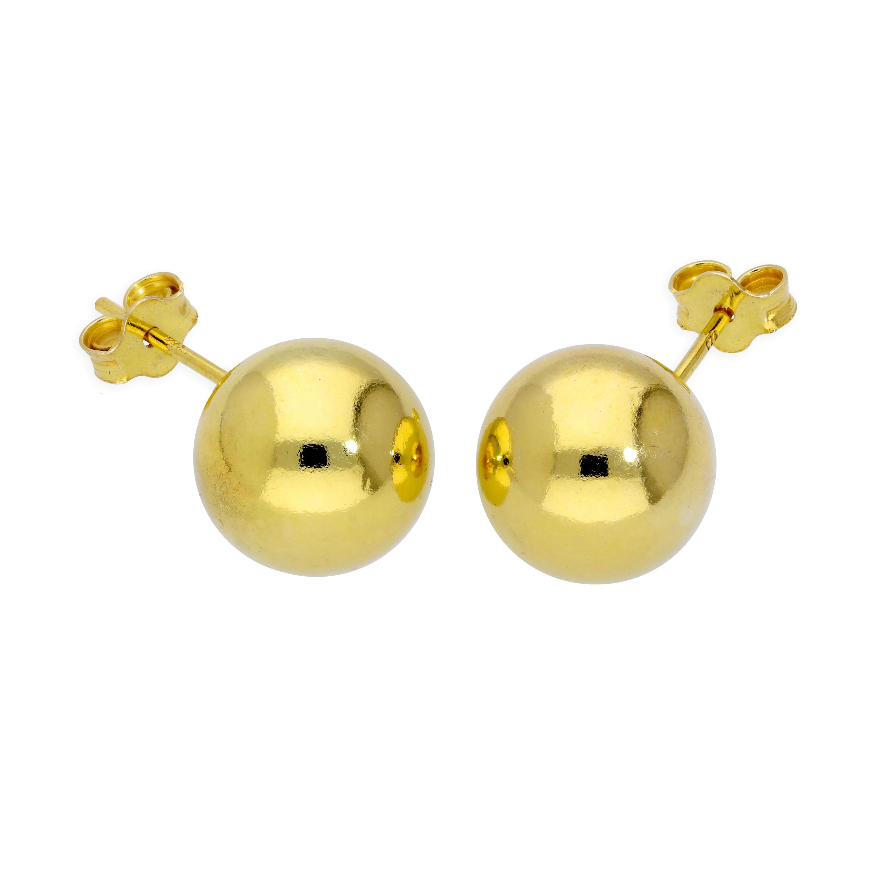 Vergoldete kleine Sterlingsilber Kugel-Ohrstecker 2 mm - 6 mm & Packs