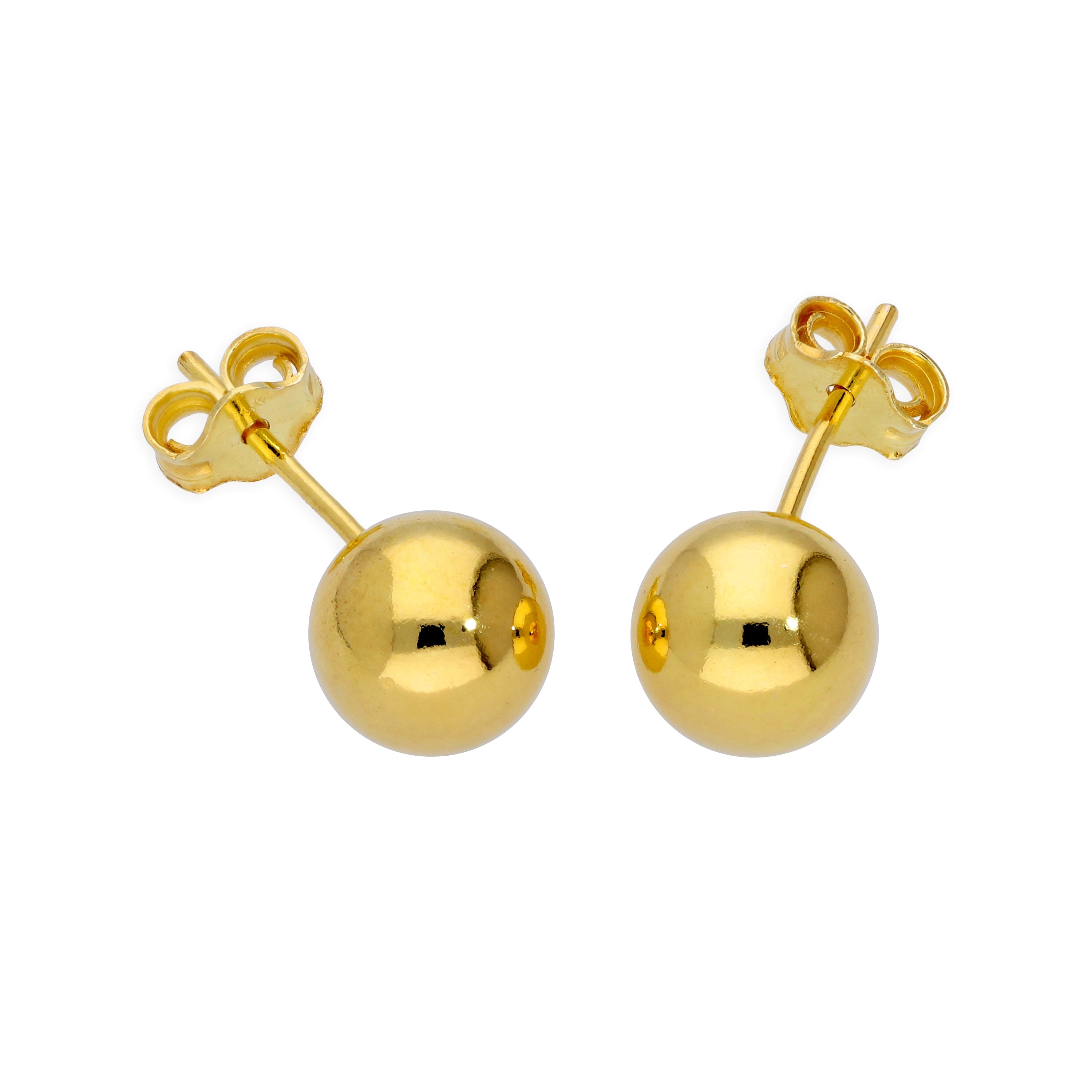 Vergoldete kleine Sterlingsilber Kugel-Ohrstecker 2 mm - 6 mm & Packs