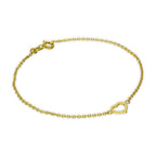 Armband mit Rolo-Kette und offenem Herz aus vergoldetem Sterlingsilber