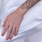 Rolo-Kettenarmband aus rosévergoldetem Sterlingsilber mit offenem Herz