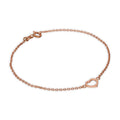 Rolo-Kettenarmband aus rosévergoldetem Sterlingsilber mit offenem Herz