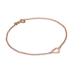 Rolo-Kettenarmband aus rosévergoldetem Sterlingsilber mit offenem Herz
